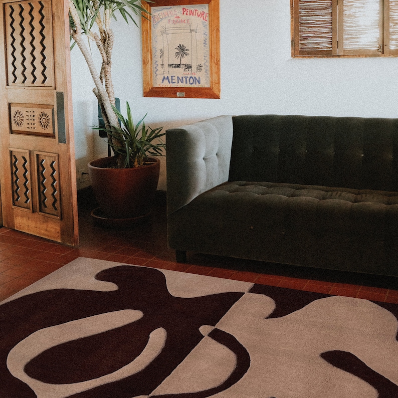 Organic Fusion Hand Tufted Wool Rug, Unique Earthy Abstract Modern Area ...