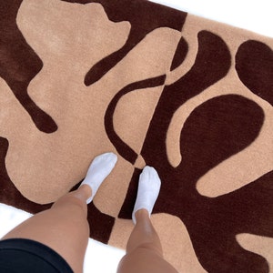 Organic Fusion Hand Tufted Wool Rug, Unique Earthy Abstract Modern Area Rug