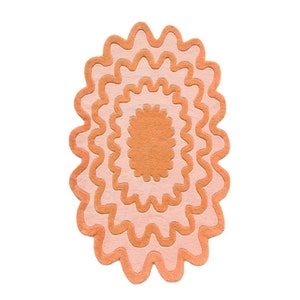Burst Hand Tufted Wool Rug, Colorful Irregular Area Rug
