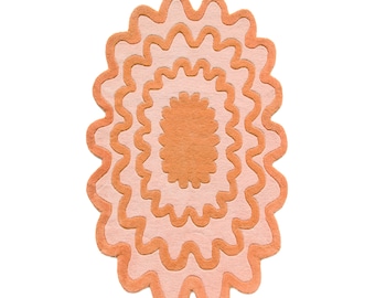 Burst Hand Tufted Wool Rug, Colorful Irregular Area Rug