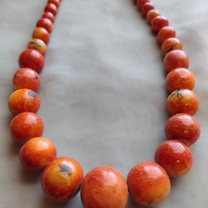 Vintage 1970 Organic Apple Blossom Coral Necklace Original
