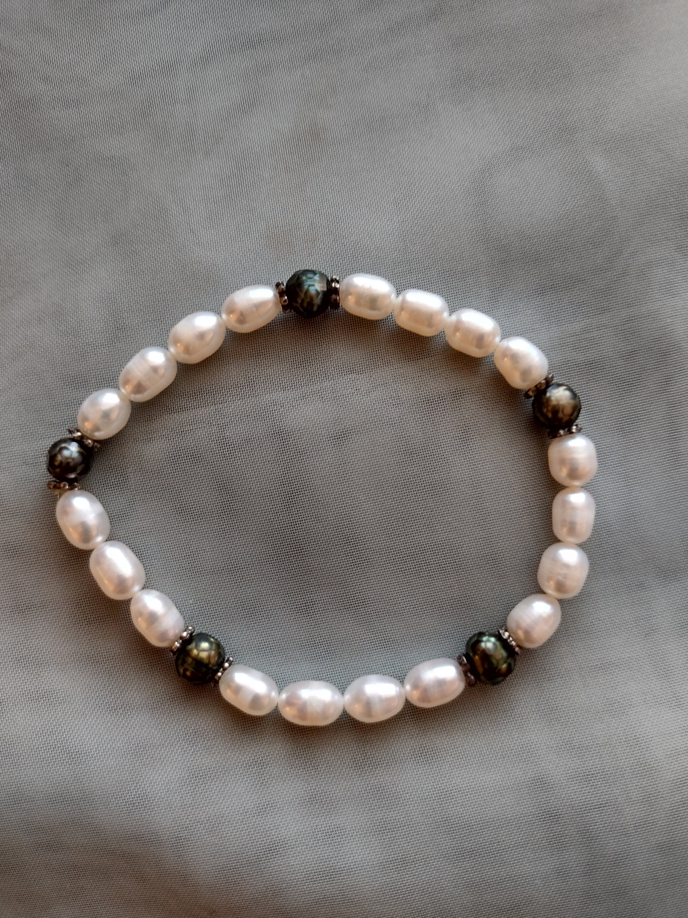 Black Freshwater Pearl 'Morse Code' Bracelet | Pearls.co.uk