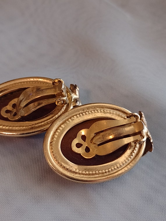 Vintage Whiting and Davis Signed Gold Toned Clamp… - image 7