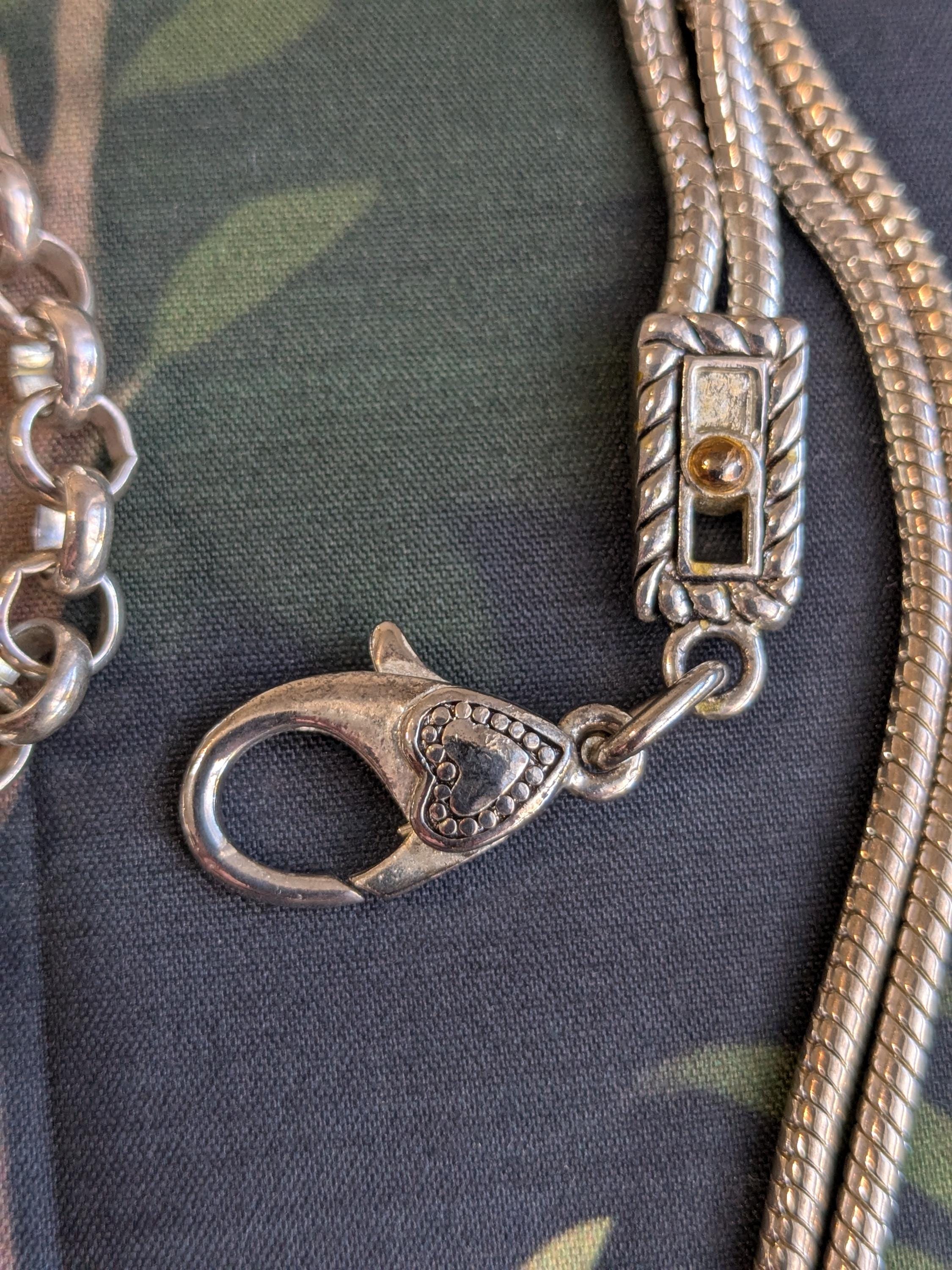 Vintage Brighton Style Silver and Mixed Metal Chain Belt 39  display picture 1
