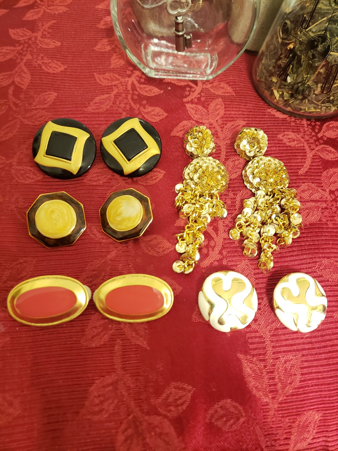 Vintage Clip on Costume Jewelry Earrings Mixed Lot in Gold Etsy