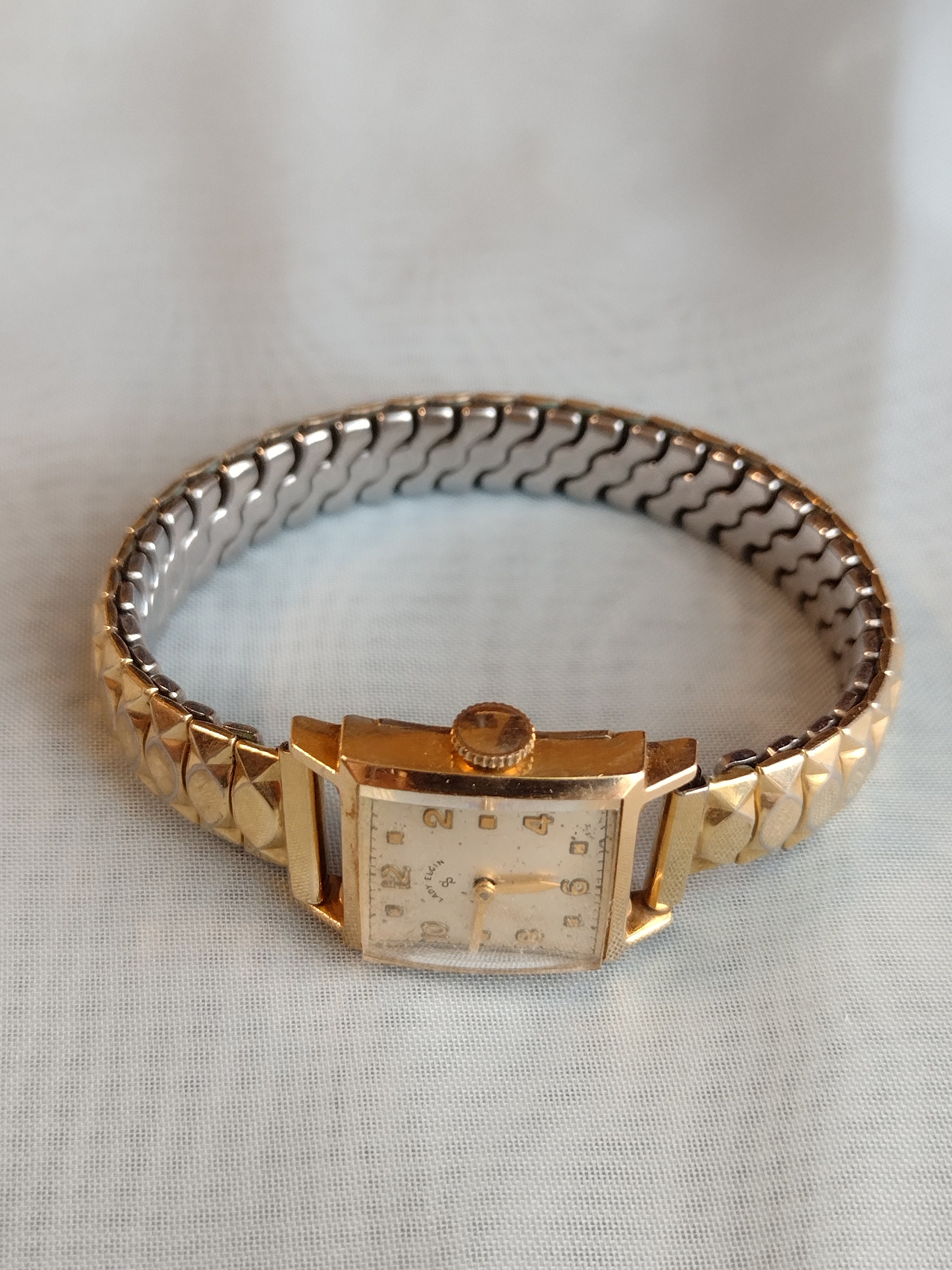 Vintage Lady Elgin 14k GF Watch and 10k GF Speidel Band With  display picture 3