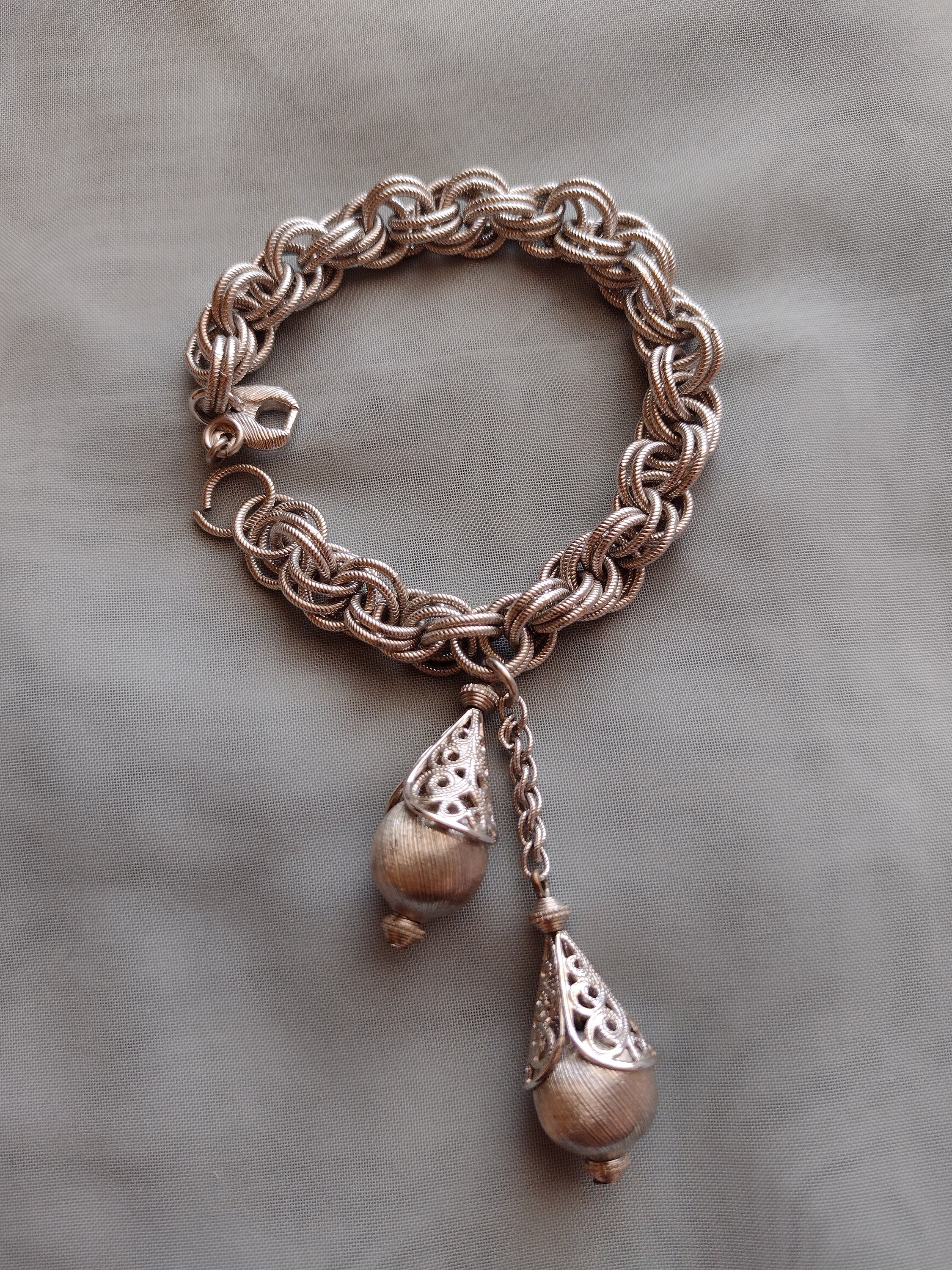 Monet Silver Charm Bracelet – Estate Beads & Jewelry