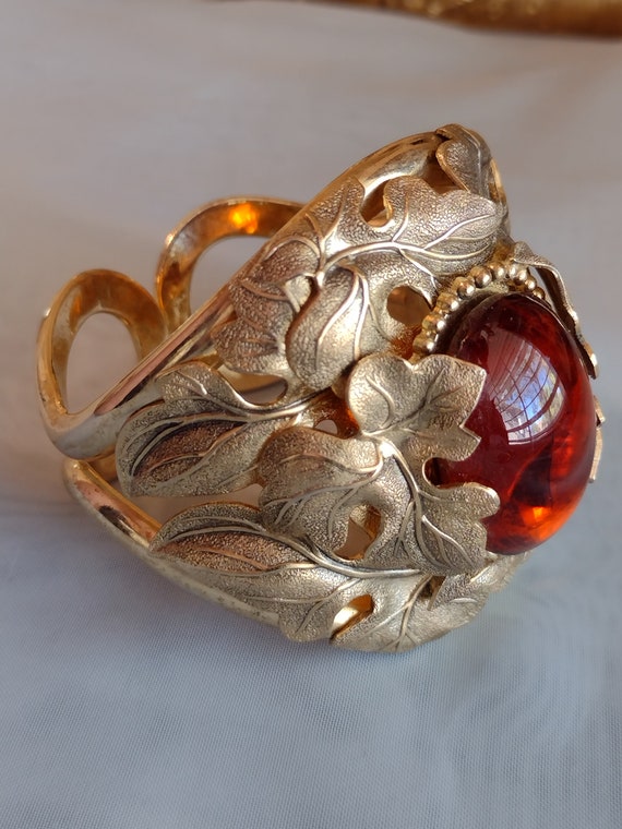 Vintage Whiting and Davis Signed Gold Toned Clamp… - image 3