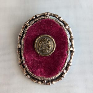 Vintage Silver Tone Heraldry Brooch Pin Pendant Cosplay