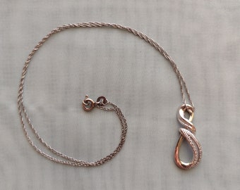 Vintage 925 Sterling Silver and Diamond Pendant on 925 Sterling Silver Necklace Chain