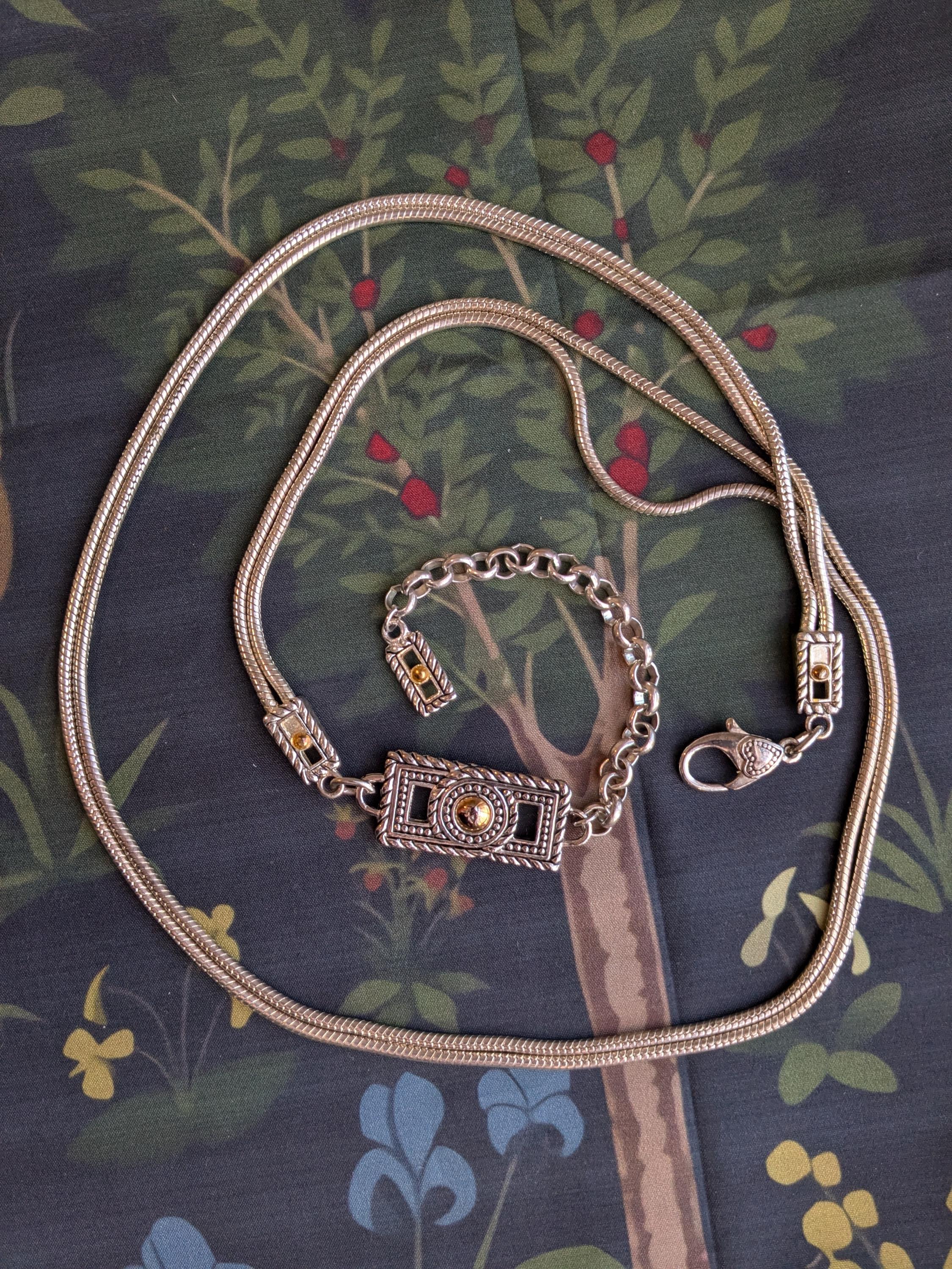 Vintage Brighton Style Silver and Mixed Metal Chain Belt 39  display picture 3