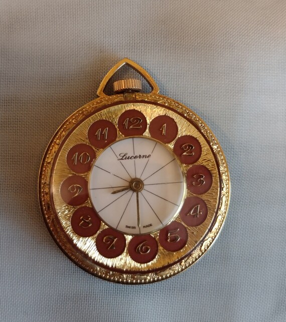 Vintage Gold Tone Lucerne Antique Style Pocket Watch Working Etsy Australia