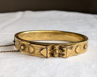 Antique Victorian Gold Filled Hinged Bracelet