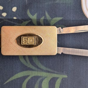 Vintage Anson 1960&#39;s 12k Gold Filled Money Clip with Pocket Knife and File