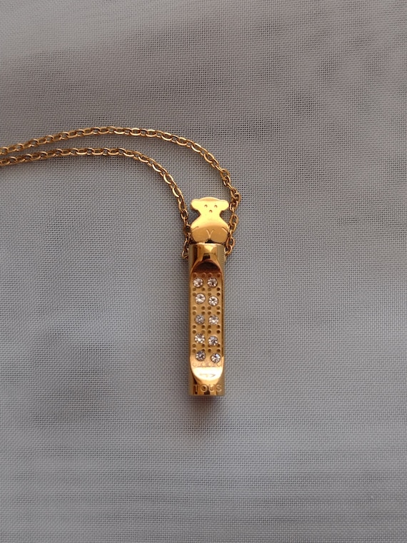 Vintage Vermeil Tous Sweet Dolls Bear Vertical Pendant and Necklace Chain -  Etsy