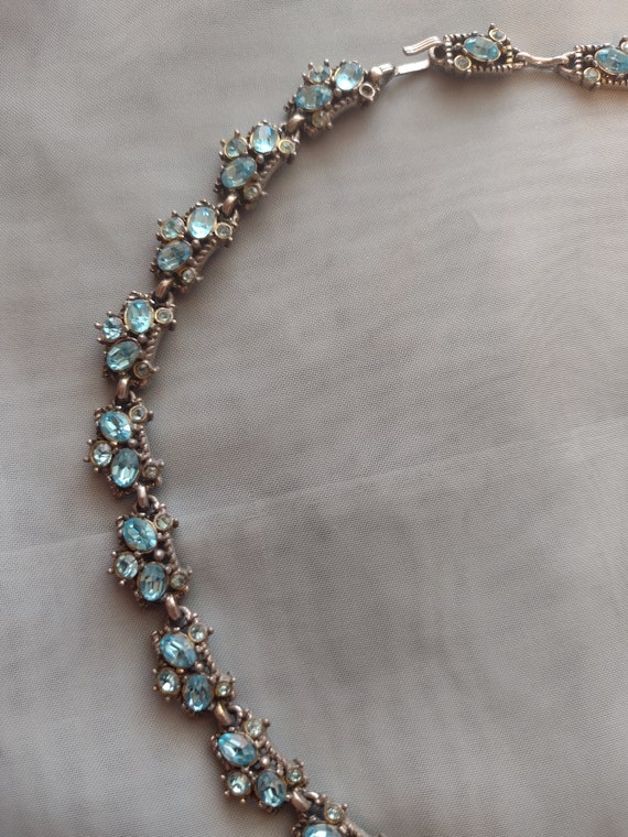 Vintage Holly Craft Signed Blue Turquoise Crystal… - image 3