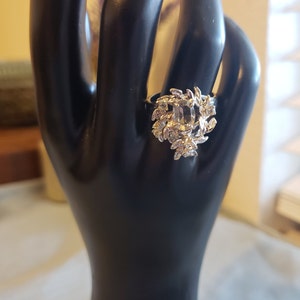 Stunning Vintage 18K HGE Designer Signed Crystal Statement Ring