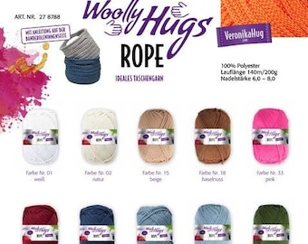 Rope yarn Woolly Hugs, 200gr., basic price 1kg/57.50 euros