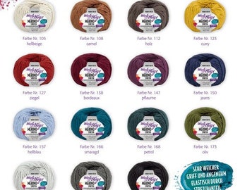 Woolly Hugs Merino Stretch yarn, 50 g., basic price 1 kg/ 99.00 euros