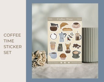 Coffee Time Stickers for Paper Planners // Paper Planning, Bullet Journal, Planner Stickers, Stickers for Scrapbooking