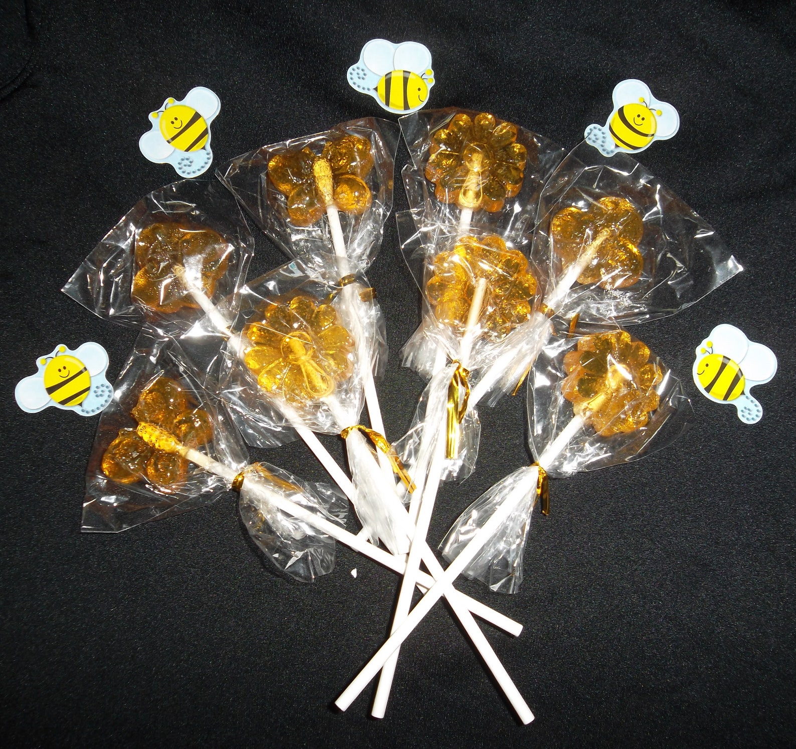 8 Honey tea stirrers/ lollipops butterfly bee & flower shapes Etsy