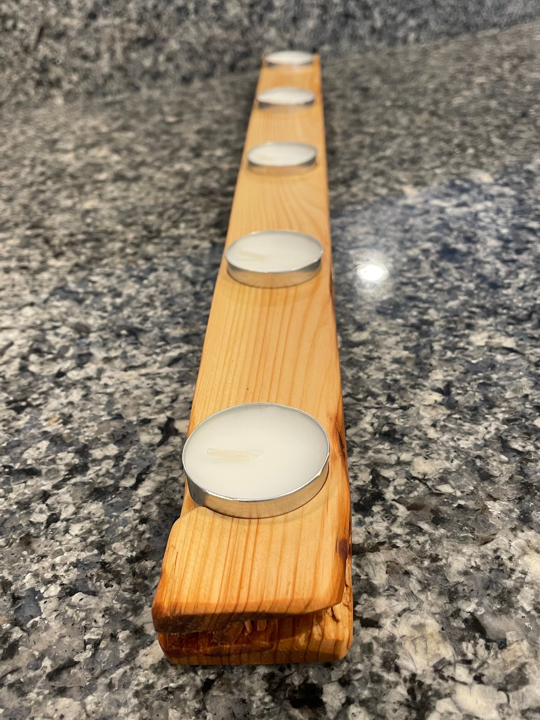 Reclaimed wood tea light holder centerpiece Etsy