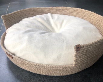 Wide Model Cat and Dog Bed; Cat Dog Basket; Pet basket; Environmental Friendly Handmade Jute Cat & Dog Bed