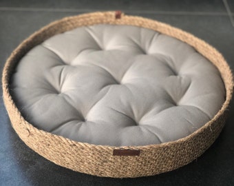 Cat and Dog Bed; Cat Dog Basket; Round Pet basket; Environmental Friendly Handmade Jute Cat & Dog Bed