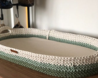 Multicolour Baby Change Basket; Available in 40 Colours; Wood Bottom and Cotton Framed