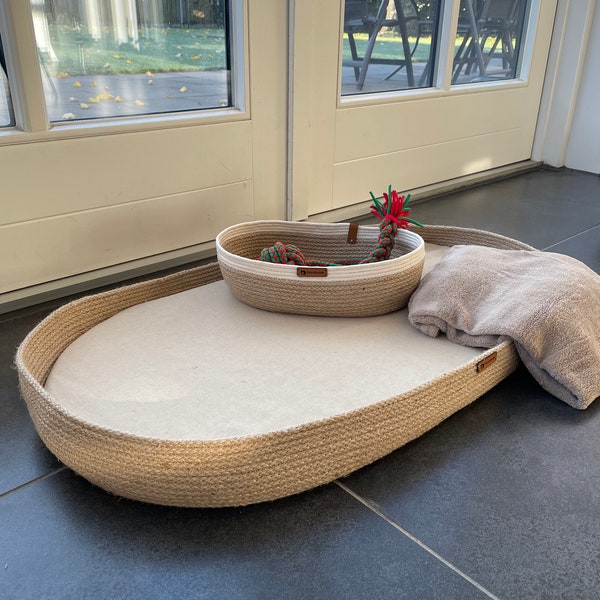 Dog Bed; Cat Dog Basket; Big Pet basket; Big Dog Bed; Environmental Friendly Handmade Jute Cat & Dog Bed