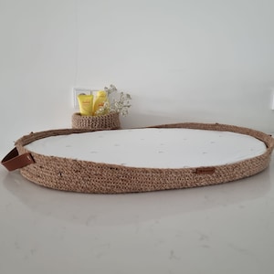 Baby Changing Basket with Pad; Changing Basket Handmade from Jute, Changing Pad, Baby Change Table, Optional Diaper Boxes