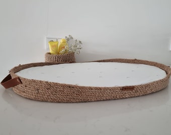 Baby Changing Basket with Pad; Changing Basket Handmade from Jute, Changing Pad, Baby Change Table, Optional Diaper Boxes