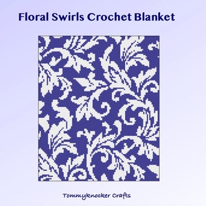 Floral Swirls C2C Crochet Throw Blanket Pattern
