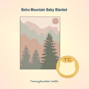 Couverture pour bébé Boho Mountain, motif au crochet Boho C2C
