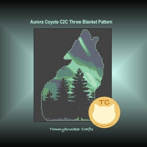 Modèle de couverture Coyote aurora C2C, crochet C2C Nature Wildlife