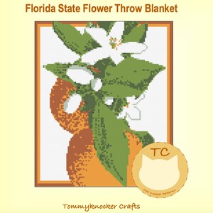 Florida State Flower, Orange Blossom C2C Throw Blanket Pattern, Realistic Flower C2C Crochet, Hyper-Realistic Cross Stitch Pattern