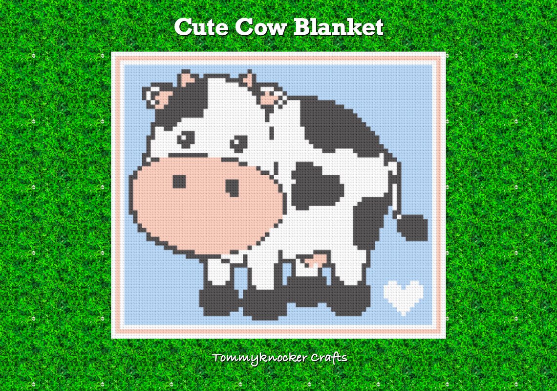 Adorable Cow C2C Crochet Blanket Pattern Cute Etsy