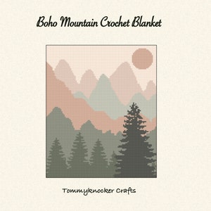 Modèle de couverture au crochet Boho Mountain C2C