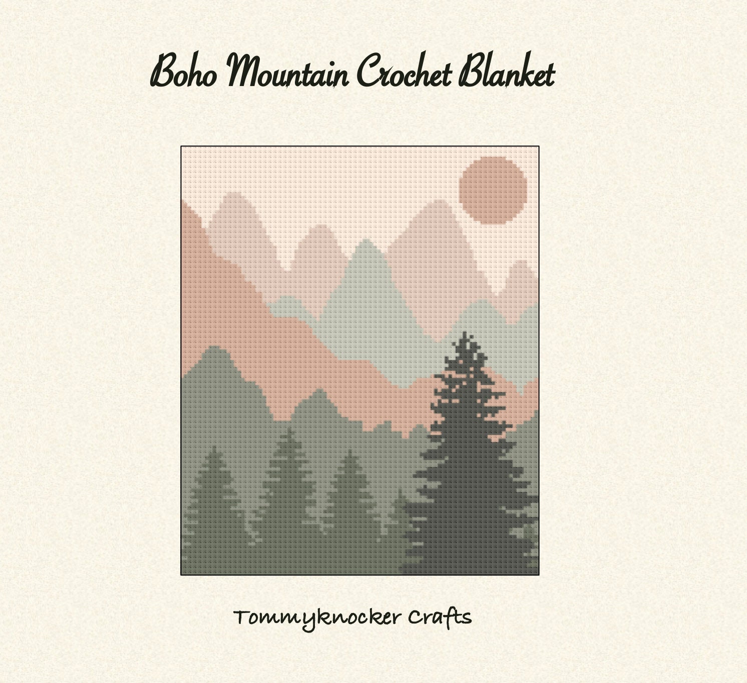 Boho Mountain Blues C2C Crochet Throw Blanket Pattern, C2C Scenic Nature  Crochet 