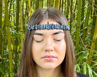 Snowflake Obsidian Crystal Crown