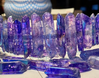 Indigo Aura Quartz Crystal Crown