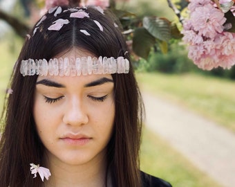 Rose Quartz Crystal Crown