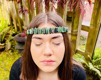 Ruby Zoisite Crystal Crown