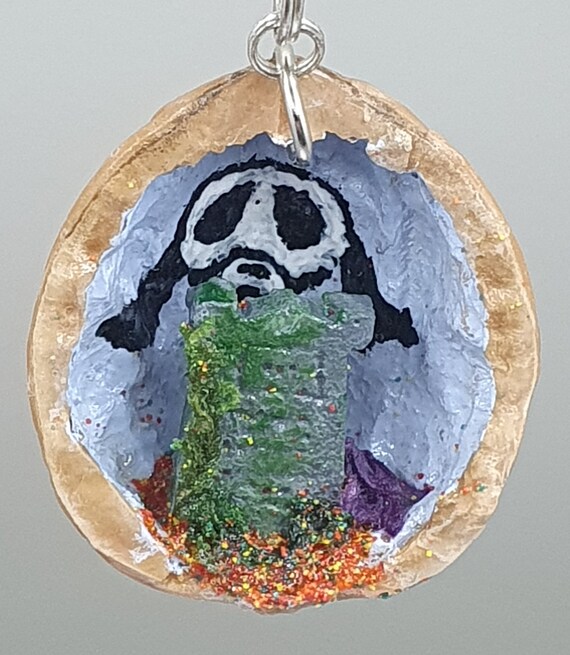 Zuckerschädel Hund Halskette, Totenkopf Anhänger, Diorama Schmuck, Walnuss  Muschel Halskette schwarz Schnur, Neuheit Geschenke für goth Mädchen,  gothic Anhänger - .de