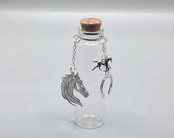 Horse hair keepsake bottle, equine memorial urn for horse ashes, horse loss sympathy gift for horse owner