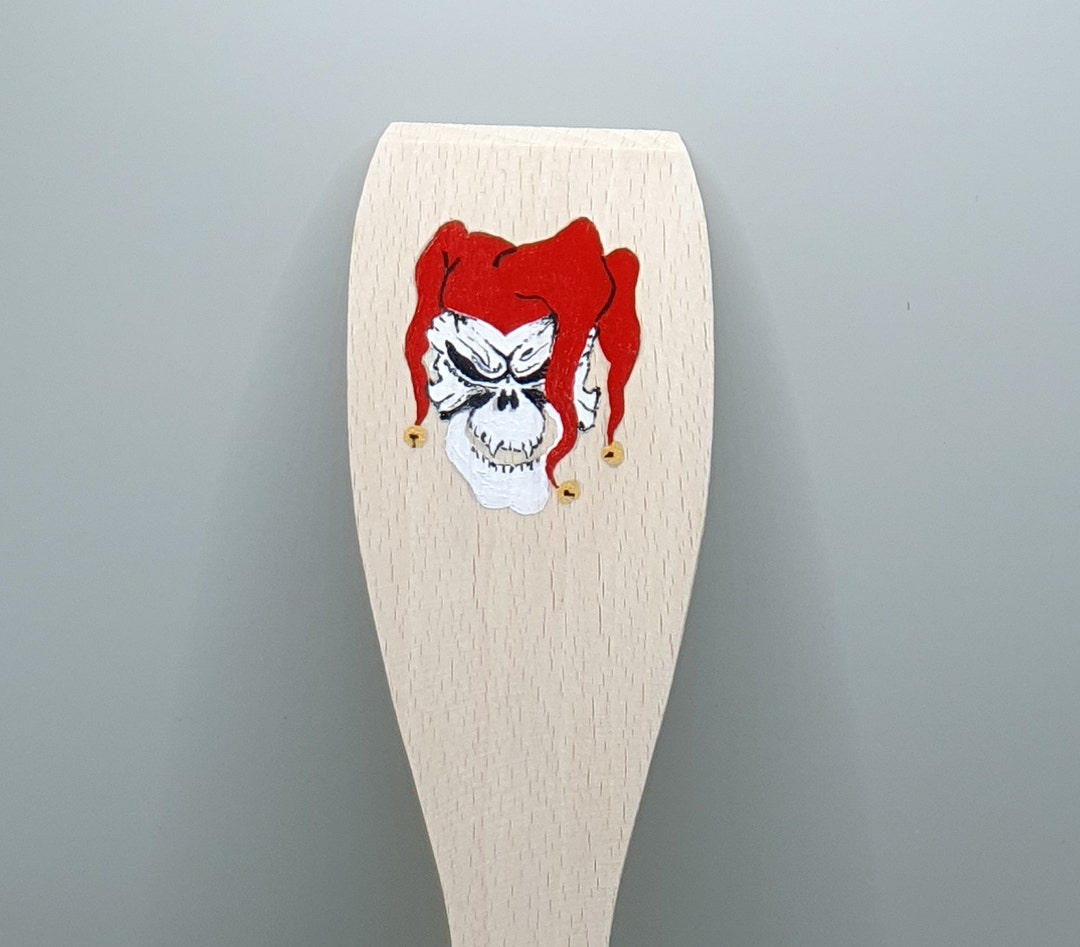 Skull Spatula Jester Art Wooden Spatula Gothic Kitchen Etsy