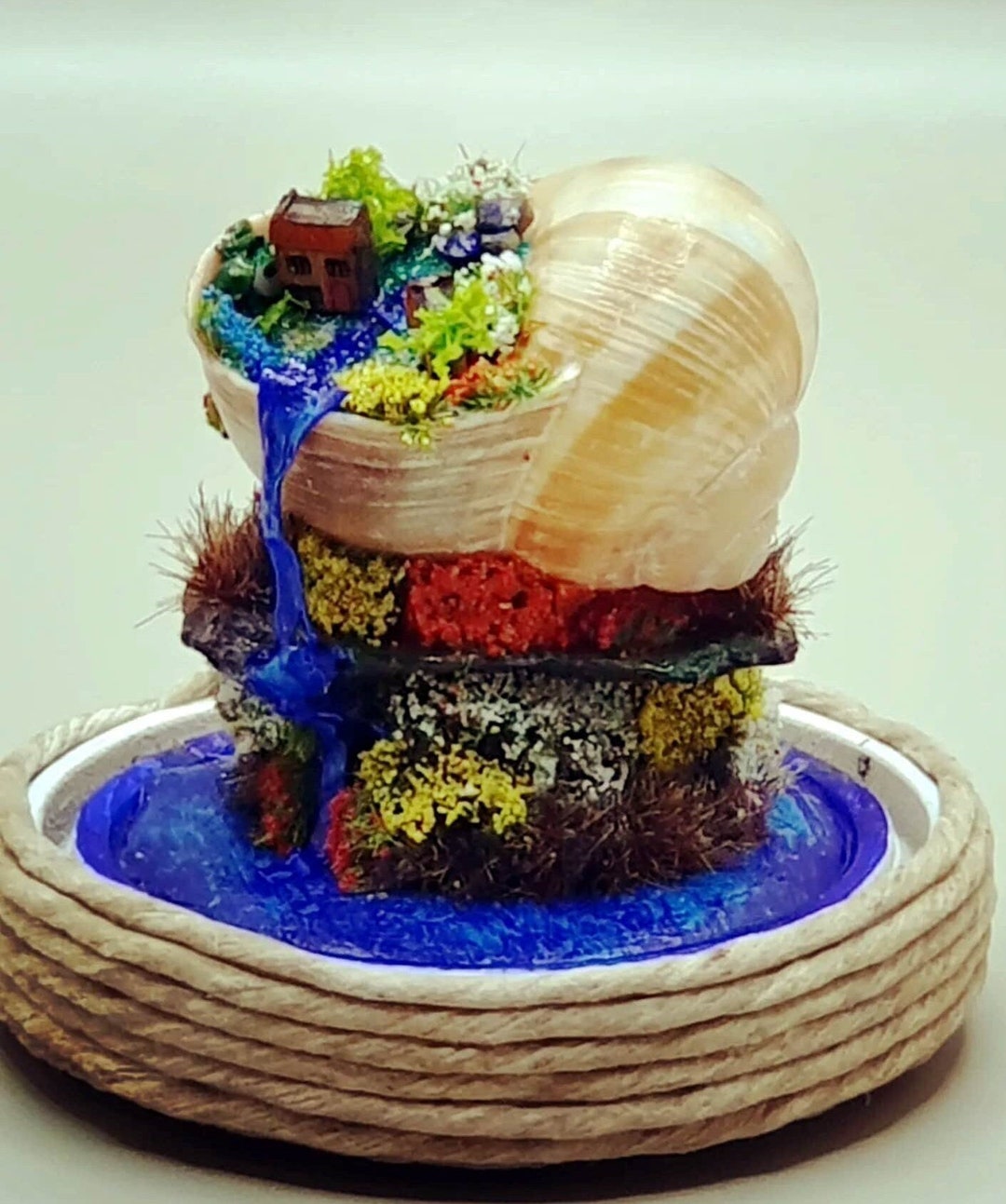 Miniature Snail Shell Art Fairy House Diorama Cottagecore Etsy