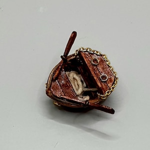 Walnut shell boat, miniature row boat diorama ornament, nautical decor, maritime gift