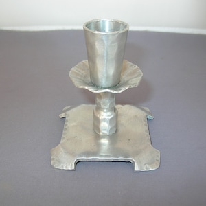 Everlast Mid Century Modern MCM Aluminum Chamber Stick Candlestick, Hand Forged, Hand Hammered