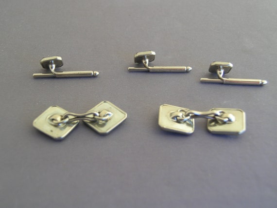 Vintage MOP Cufflink & Stud Set ,Tuxedo Set, Dres… - image 3